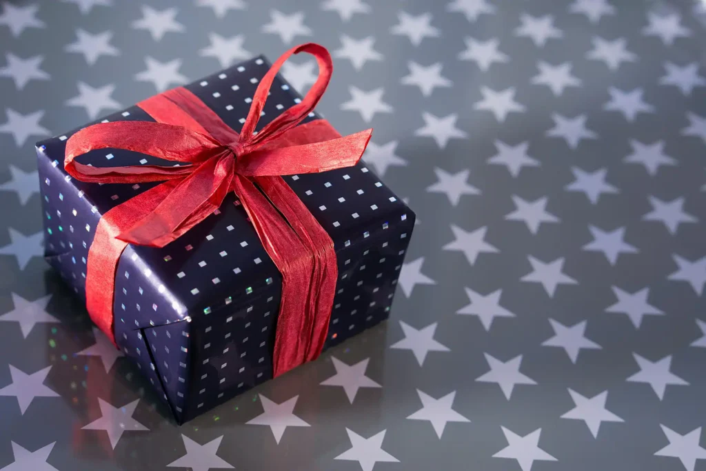 In the image a gift package